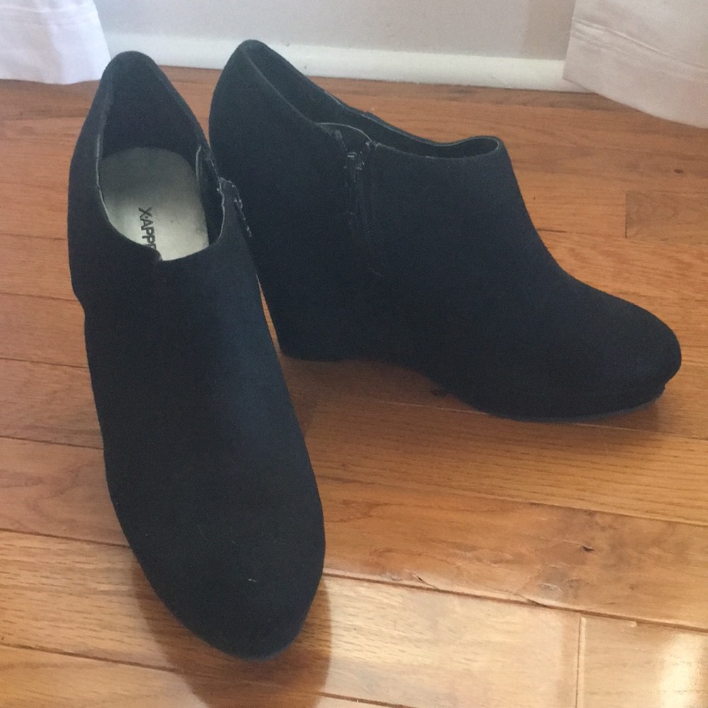 Xappeal Midnight Black Wedge Booties